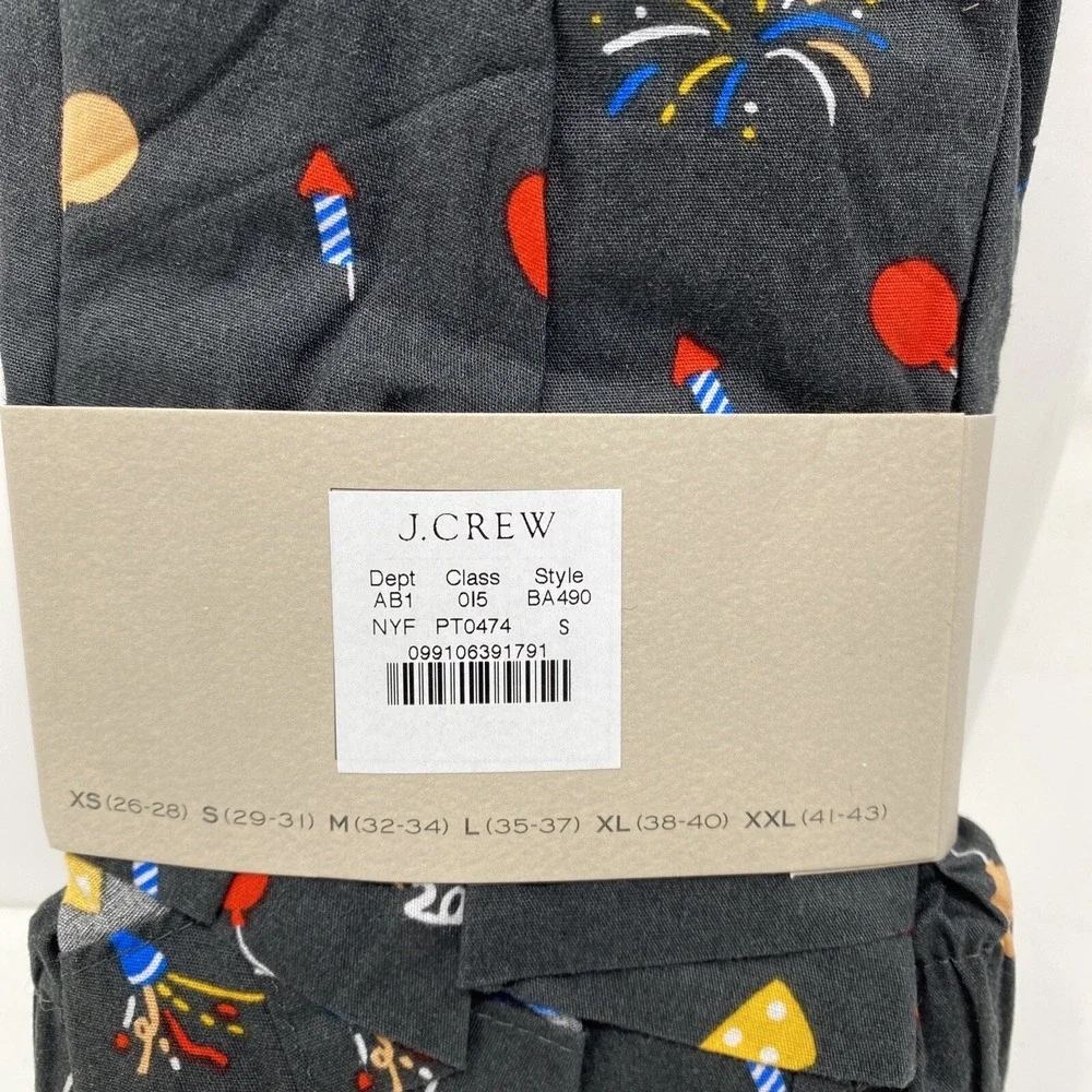 J Crew Men's Size Small New Year Faded Black Cotton Printed Boxer Shorts NWT